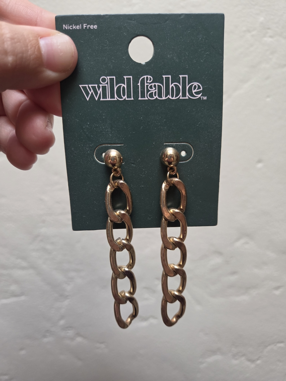 wild fable Metallic Gold Chunky Link Drop Earrings